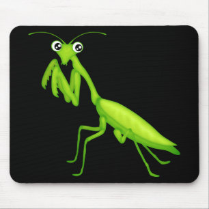 Tapis De Souris Caricature verte priant Mantis Mousepad
