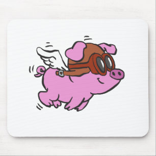 Tapis De Souris Caricature volante de cochon rose choisir la cou