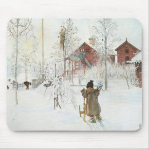 Tapis De Souris Carl Larsson - cour et la Chambre de lavage