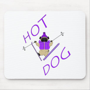 Tapis De Souris Carlin de ski de hot dog