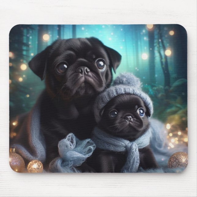 Tapis De Souris Carlin nocturne d'hiver Mousepad (Devant)
