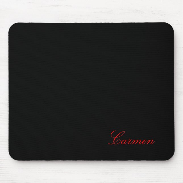 Tapis De Souris Carmen - Modèle Pour Votre Nom - Noir (Devant)