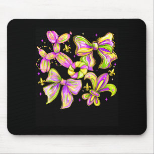 Tapis De Souris Carnaval Mardi Gras Coquette Arc Gâteau du Roi Fle