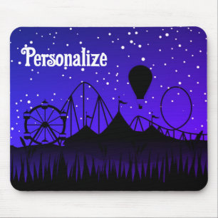Tapis De Souris Carnaval nuit été équitation noir bleu