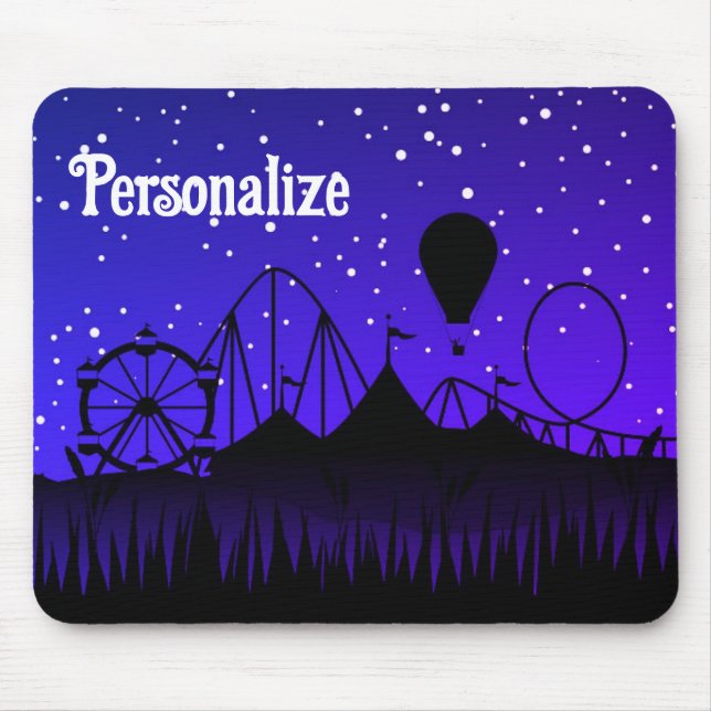 Tapis De Souris Carnaval nuit été équitation noir bleu (Devant)