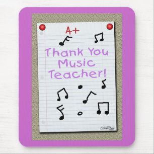 Tapis De Souris Carnet Merci de papier professeur de musique
