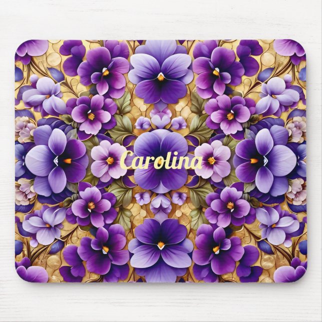 Tapis De Souris CAROLINA ~ Violets et or ~ ~ (Devant)