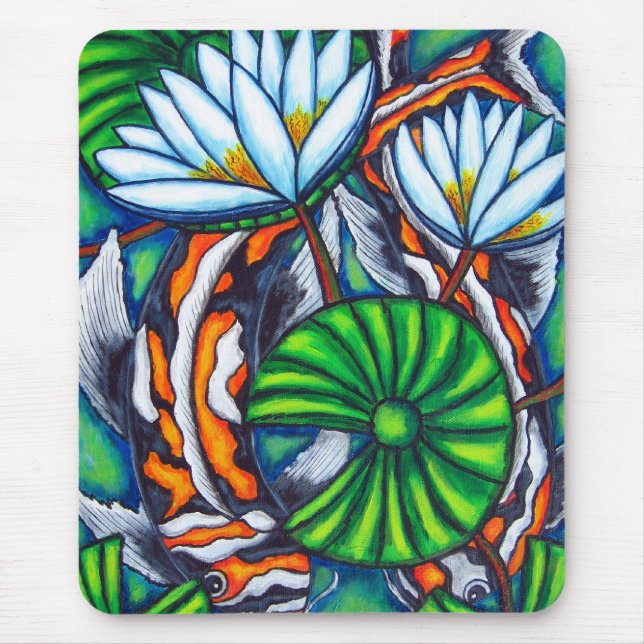 Tapis De Souris Carpe Coy Colorée Mousepad (Devant)