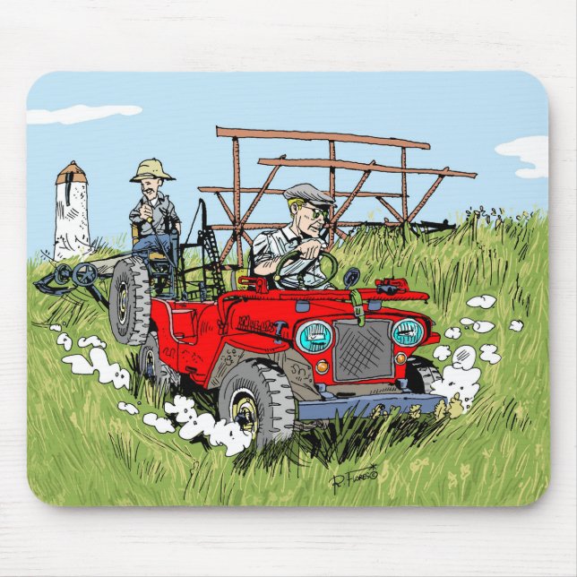 Tapis De Souris Carpette Willys jeep CJ2A (Devant)