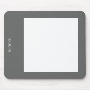Tapis De Souris Carré - Blanc sur gris