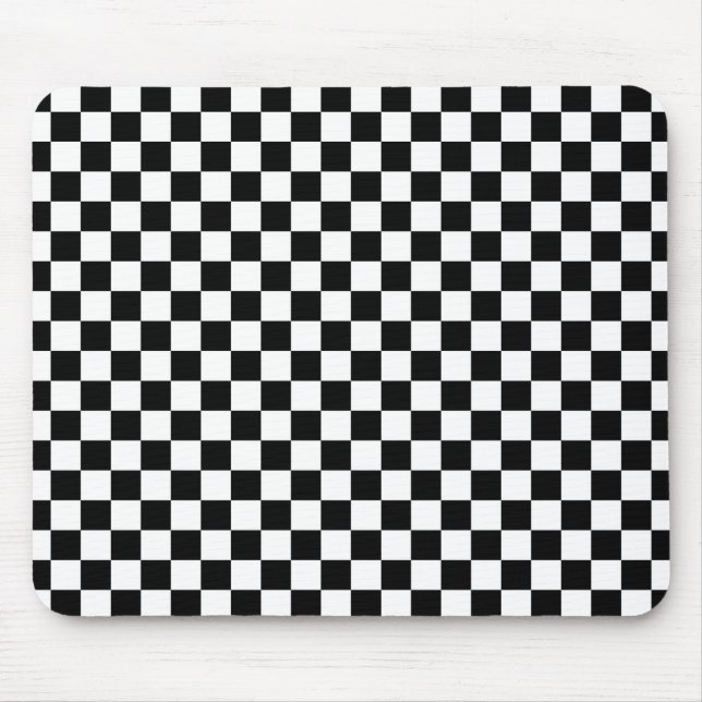 Tapis De Souris Carré de À damiers noir et blanc (Devant)