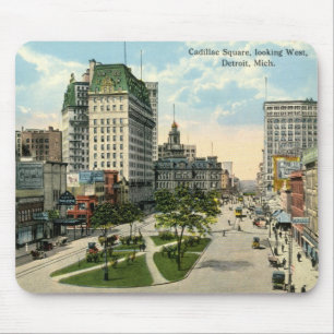 Tapis De Souris Carré de Cadillac, Detroit Michigan, cru 1915