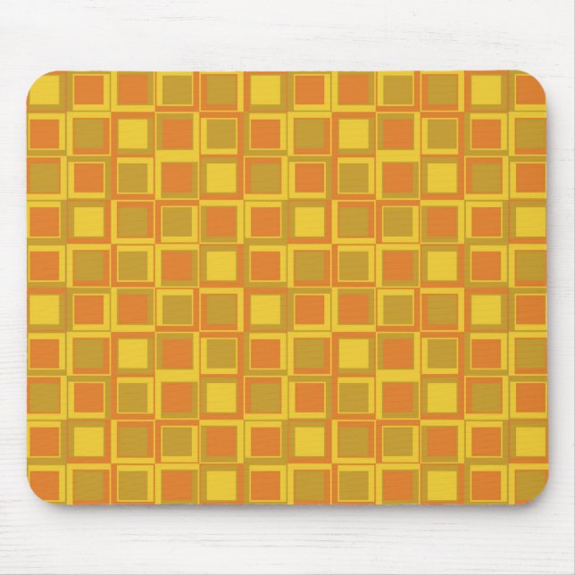 Tapis De Souris Carré de style années 70 orange (Devant)