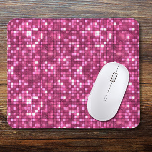 Tapis De Souris Carré de style disco rose chaud tendance pour la S