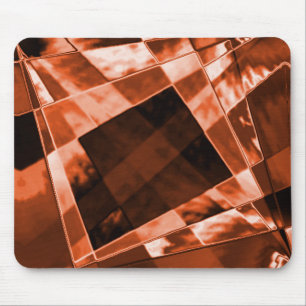 Tapis De Souris Carré et rectangles inclinés brun rougeâtre