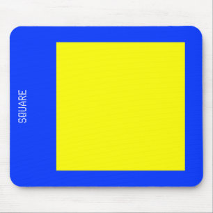 Tapis De Souris Carré - Jaune et Bleu