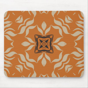 Tapis De Souris Carré Kaléidoscope, Brun Orange Tan