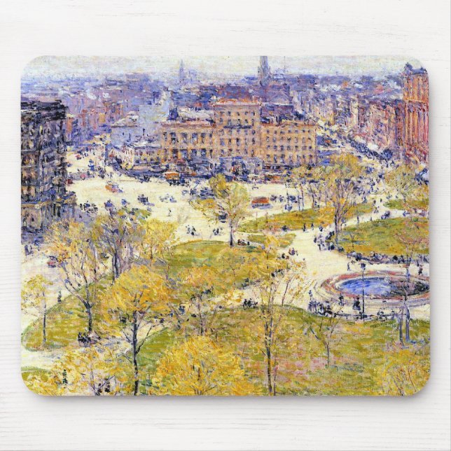 Tapis De Souris Carré syndical au printemps par Frederick Childe H (Devant)
