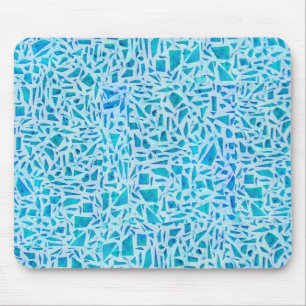 Tapis De Souris Carreau de verre mosaïque turquoise bleu moderne c