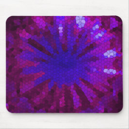 Tapis De Souris Carreaux Abstraits en mosaïque dans les bleus et l