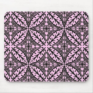 Tapis De Souris Carreaux marocains - rose glace et noir