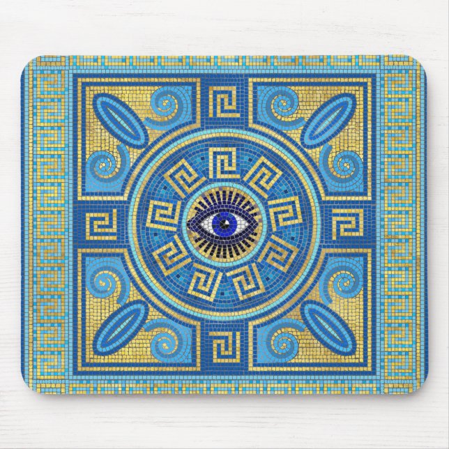 Tapis De Souris Carrelage en mosaïque de l'oeil mal (Devant)
