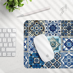 Tapis De Souris Carrelage méditerranéen, Portugais, Azulejo, Majol