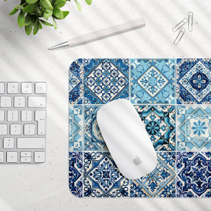 Tapis De Souris Carrelage méditerranéen, Portugais, Azulejo, Majol