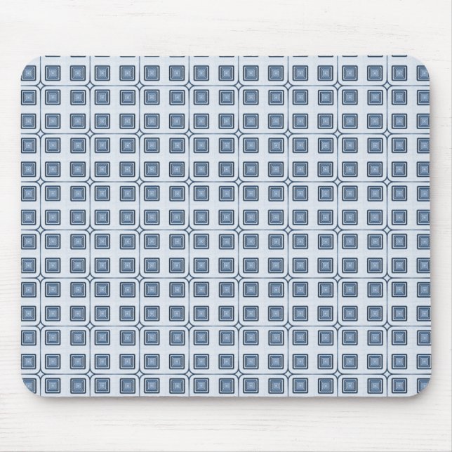 Tapis De Souris Carrés de charme rétro Mousepade, bleu marine (Devant)