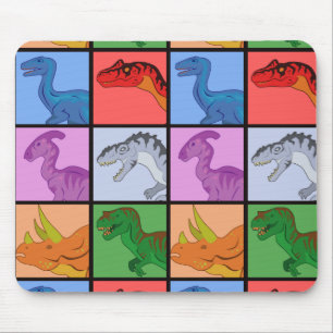 Tapis De Souris Carrés dinosaures