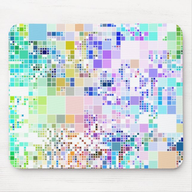 Tapis De Souris Carrés géométriques Pastel (Devant)