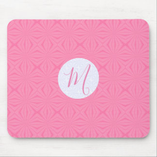 Tapis De Souris Carrés ondulés rose doux personnalisés avec initia