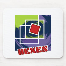 Carrés rebelles Abstraits verts et violets avec He
