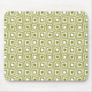 Tapis De Souris Carrés rétro - Olive on White