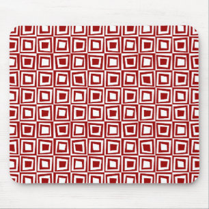 Tapis De Souris Carrés rétro - Ruby Red sur blanc
