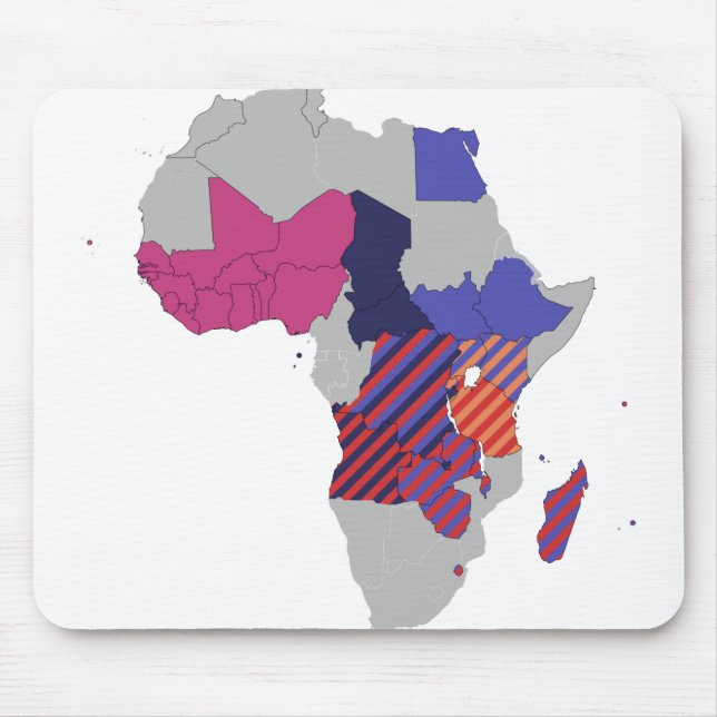 Tapis De Souris Carte Afrique Géographie politique Continent (Devant)