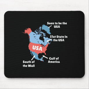 Tapis De Souris Carte Amusante Trump Des États-Unis - Canada, Groe