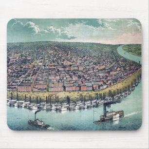 Tapis De Souris Carte ancienne de Saint-Louis Missouri Rivière Mis