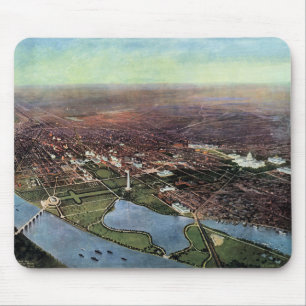 Tapis De Souris Carte ancienne de Washington DC et de la rivière P