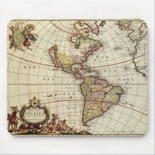 Tapis De Souris Carte ancienne des Amériques par Johannes De Ram