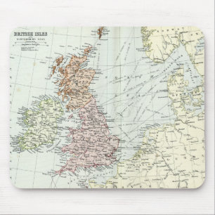 Tapis De Souris Carte antique des îles britanniques et des mers