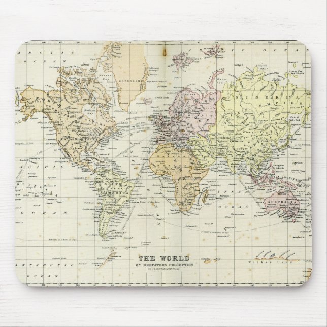 Tapis De Souris Carte antique du monde (Devant)