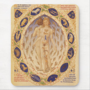 Tapis De Souris Carte antique du Zodiaque céleste, Astrologie vint