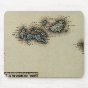 Tapis De Souris Carte Atlas des îles Azore