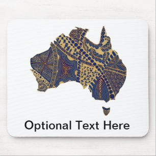 Tapis De Souris Carte Australie Tan-Bleu-Rouge