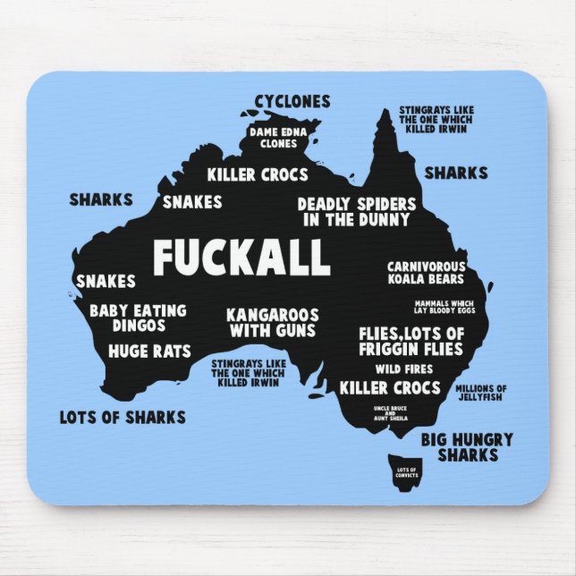 Tapis De Souris Carte australienne drôle (Devant)