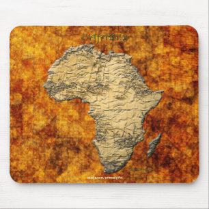 Tapis De Souris Carte continentale de l'Afrique sur Golden Rustic 