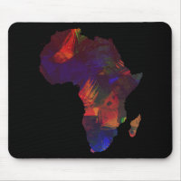 Carte continente colorée d'art de l'Afrique