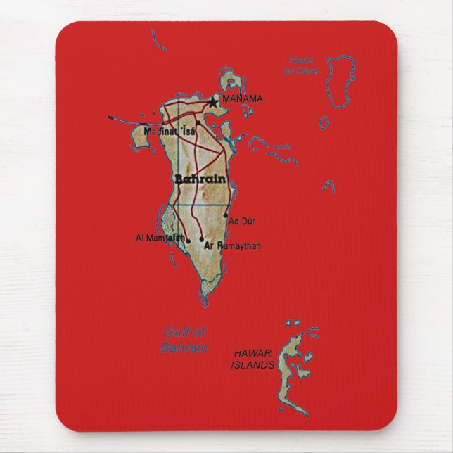 Tapis De Souris Carte de Bahreïn Mousepad (Devant)