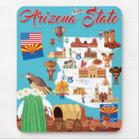 Carte de bande dessinée de l'Arizona